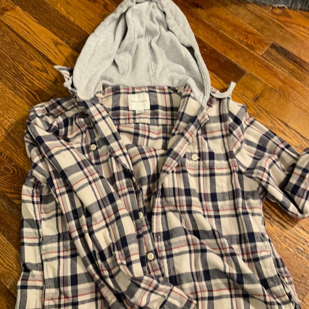 Men’s American Eagle Flannel Hoodie Medium